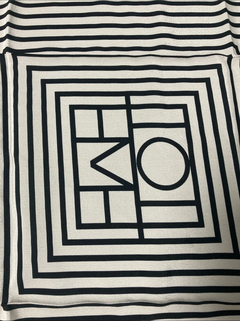 TOTEME Black White Striped Silk Scarf